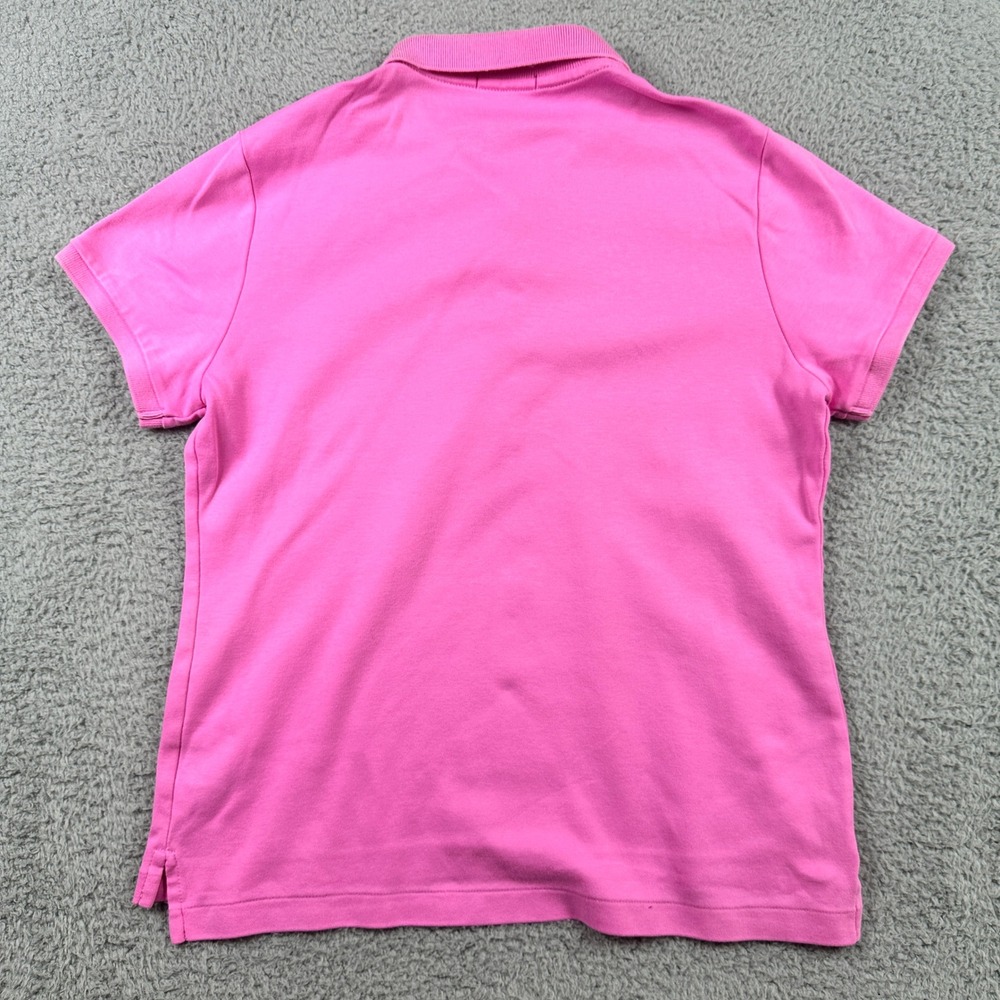 Ralph Lauren Polo Shirt Womens XL Pink Short Sleeve Yellow Pony Logo Cotton - Picture 3 of 11